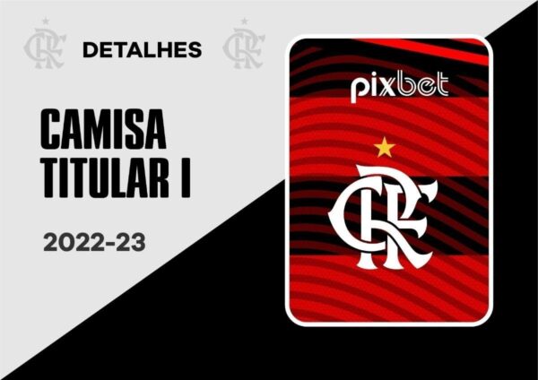 Arte Template Camisa Flamengo Titular 2022-23 Vetor