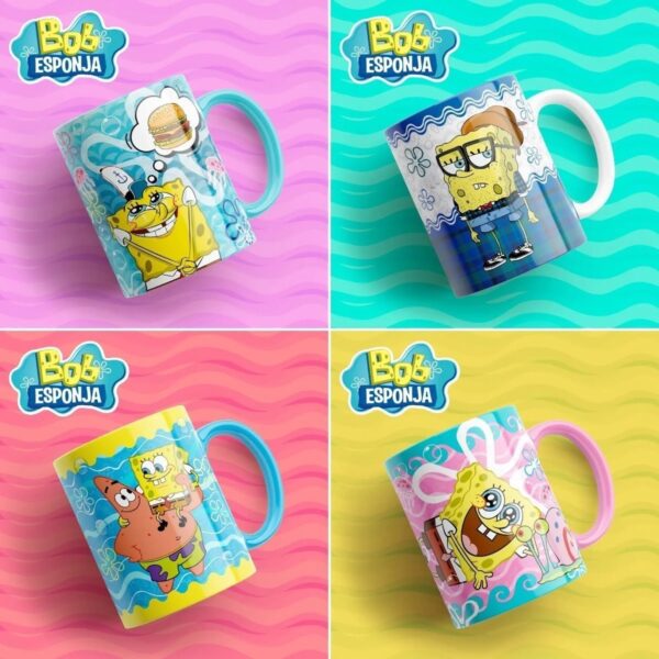 Artes Caneca Bob Esponja Infantil Criança Sublimação Estampa