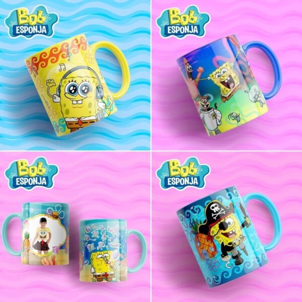 Artes Caneca Bob Esponja Infantil Criança Sublimação Estampa