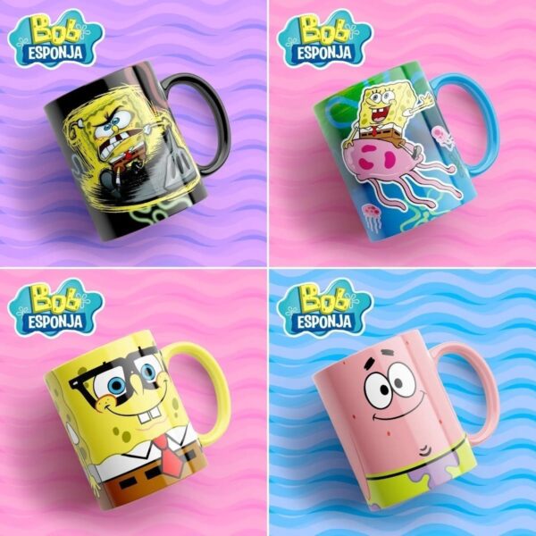 Artes Caneca Bob Esponja Infantil Criança Sublimação Estampa
