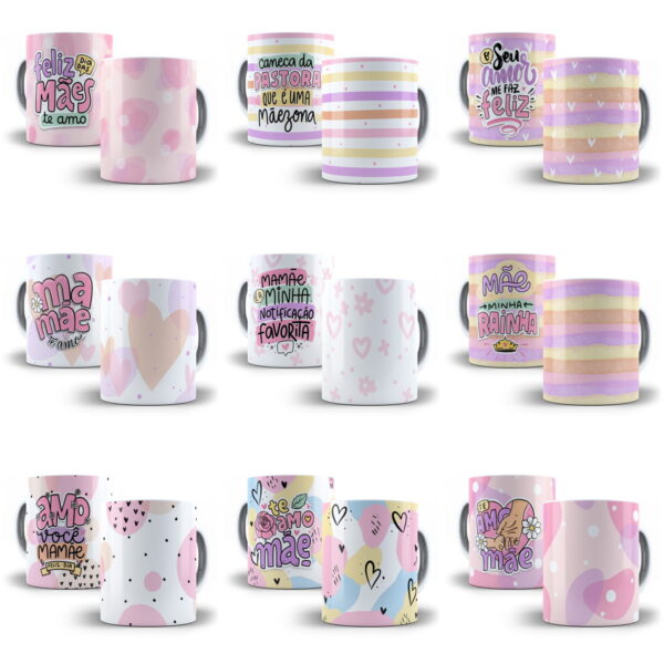 Artes Caneca Dia das Mães 2024 Combo Sublimação