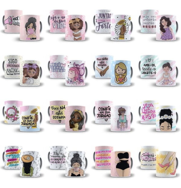 Artes Caneca Dia Das Mulheres Frases Motivacionais Coragem