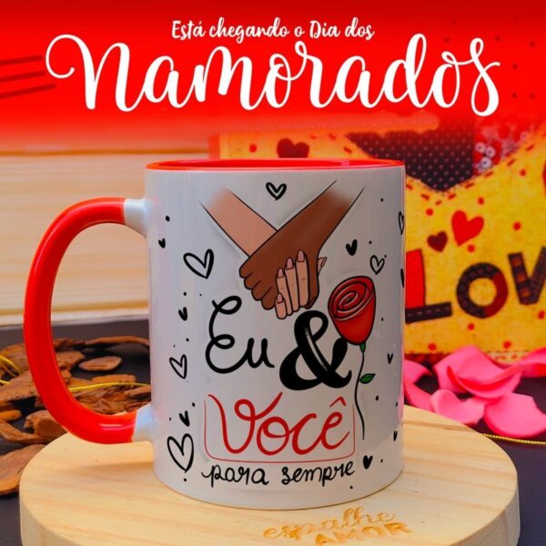 Artes Caneca Dia Namorados Frases Românticas + Ilustrações