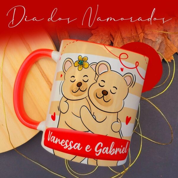 Artes Caneca Dia Namorados Frases Românticas + Ilustrações