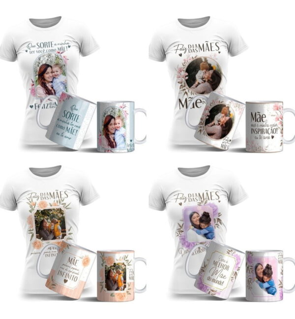 Artes Caneca E Camiseta Floral Dia Das Mães Editáveis Corel