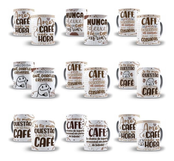 Artes Caneca Flork Café 24 Arquivos Editáveis P Sublimação
