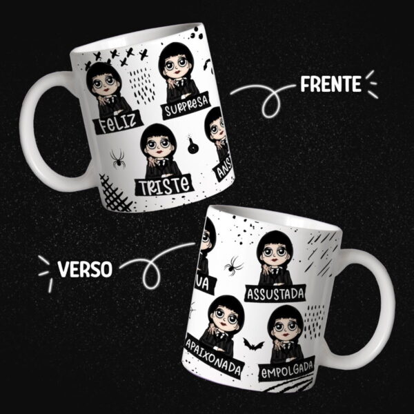 Artes Caneca Wandinha Família Addams Halloween Pdf E Png
