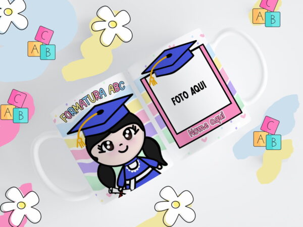Artes Canecas Abc Menina - Arquivo Digital - Imagem 3