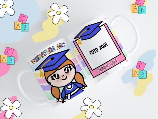 Artes Canecas Abc Menina - Arquivo Digital - Imagem 2