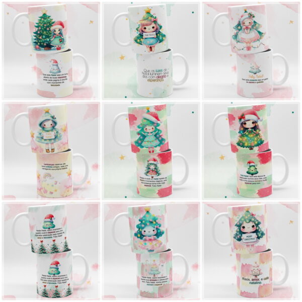 artes canecas natal aquarelado png papel e scrapbook