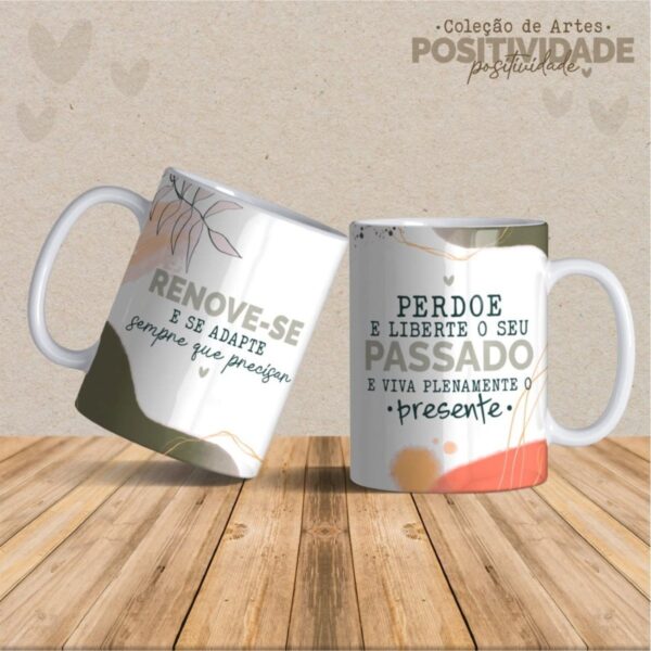 Artes Canecas Positividade- Arquivo Digital Sublimar - Imagem 3