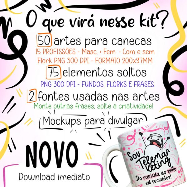 Artes Canecas Profissões Vol. 1 Administrador Advogada Nutri