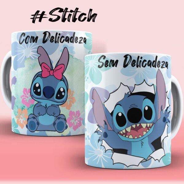 artes canecas stitch com e sem png e corel caneca