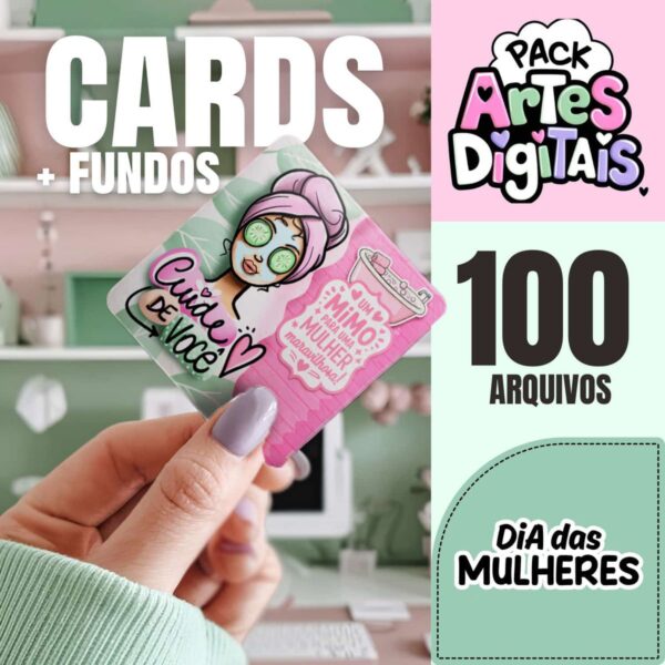 Artes Digitais para Dia das Mulheres: Cards e Fundos PNG
