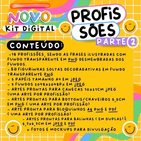 Artes Digitais Tema Profissões Ilustrações Diversos Nichos