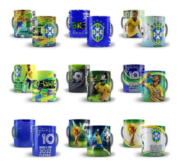 Artes Editáveis Caneca Photoshop E Corel Copa Qatar 2022