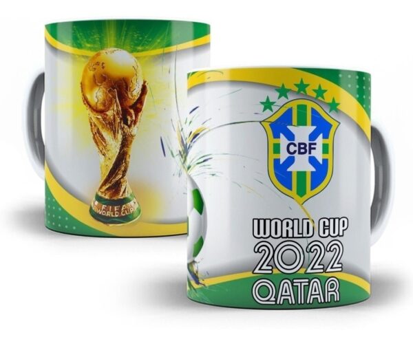 Artes Editáveis Caneca Photoshop E Corel Copa Qatar 2022