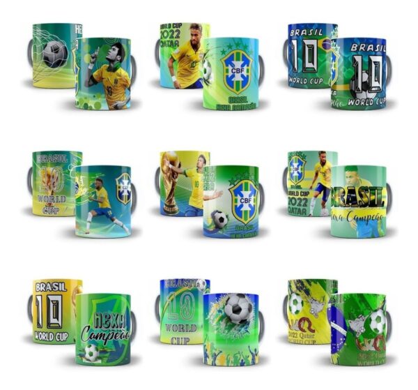Artes Editáveis Caneca Photoshop E Corel Copa Qatar 2022