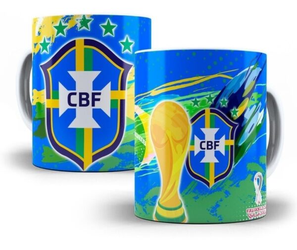 Artes Editáveis Photoshop Copa Qatar 2022 Sublimação Caneca