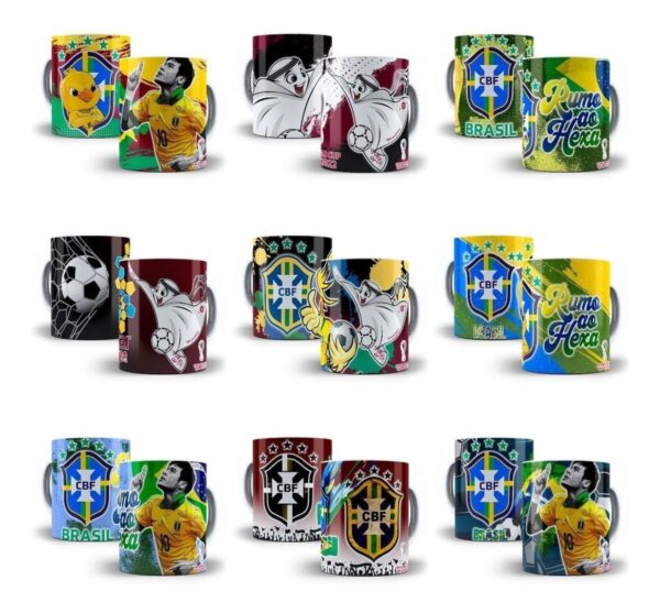 Artes Editáveis Photoshop Copa Qatar 2022 Sublimação Caneca
