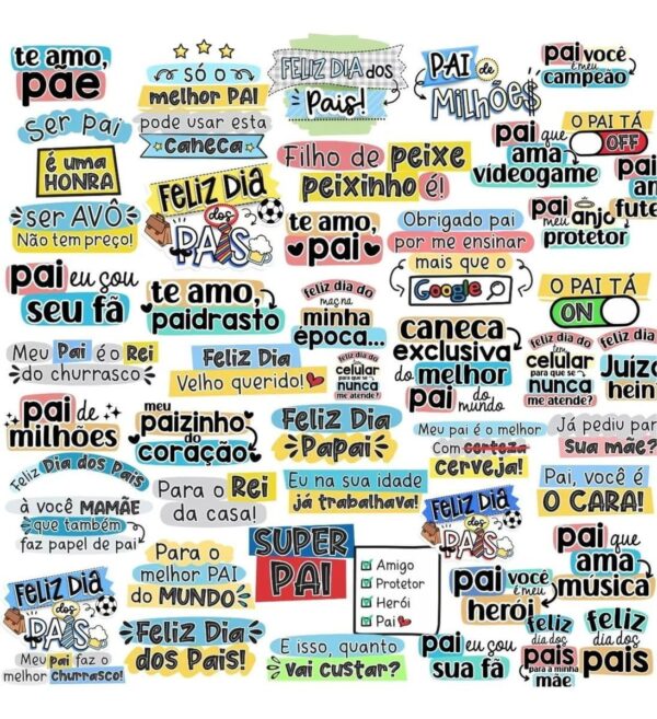 Artes Flork Dia Dos Pais 2022 Completo Ilustrações Frases