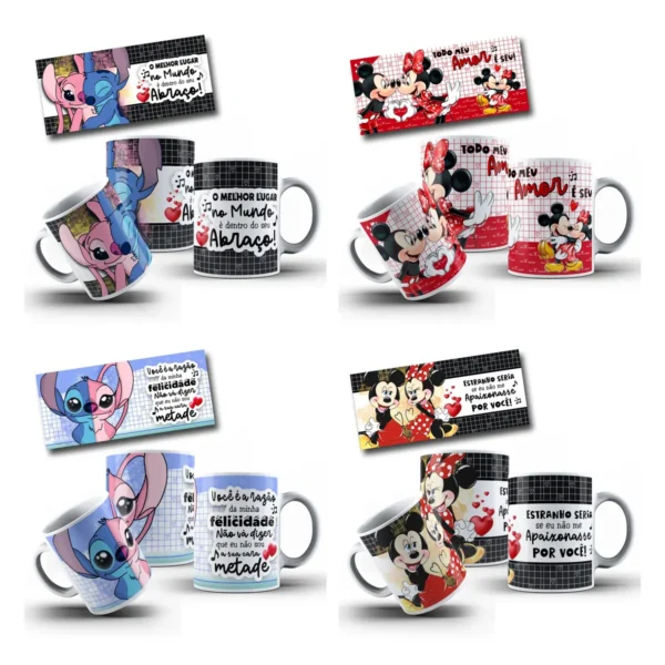 Artes para Caneca Disney Celebre o Amor no Dia dos Namorados