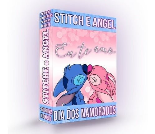 Artes Para Canecas Dia Dos Namorados Stitch E Angel +bônus