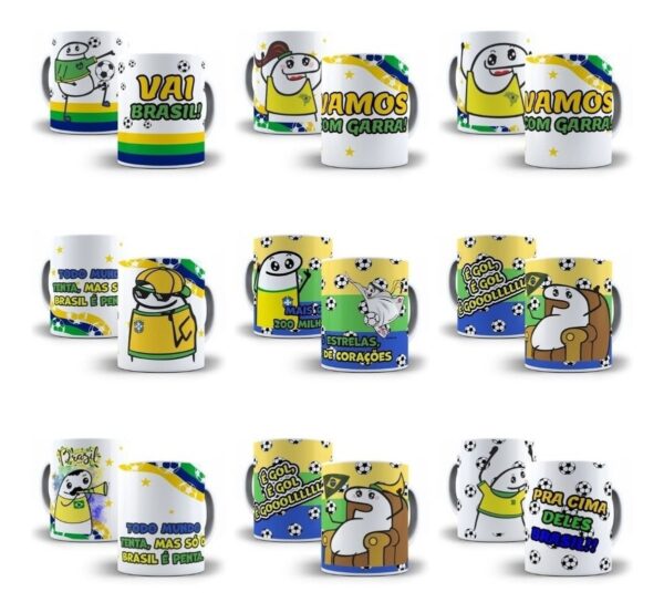 Artes Sublimação Caneca Brasil Copa 2022 Tema Flork Jpg