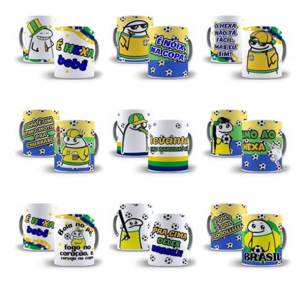Artes Sublimação Caneca Brasil Copa 2022 Tema Flork Jpg