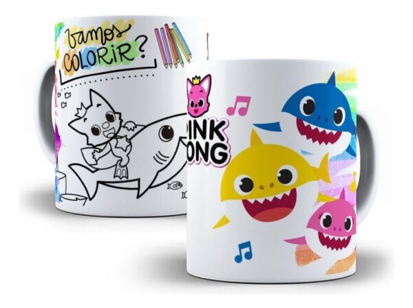 Artes Sublimação Caneca Colorir Infantil Criança Em Corel