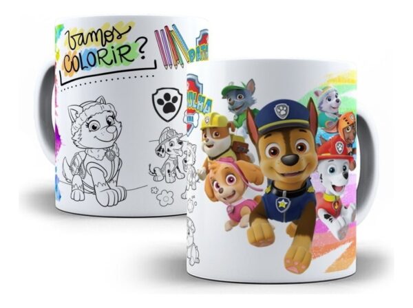 Artes Sublimação Caneca Colorir Infantil Criança Em Corel