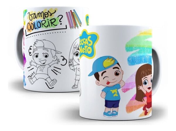 Artes Sublimação Caneca Colorir Infantil Criança Em Corel