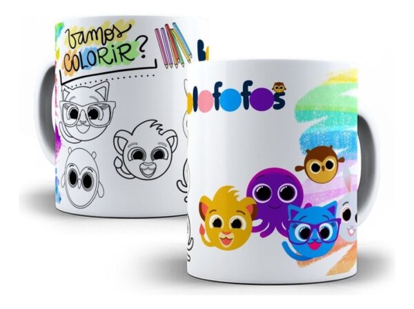 Artes Sublimação Caneca Colorir Infantil Criança Em Corel
