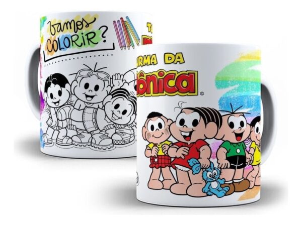 Artes Sublimação Caneca Colorir Infantil Criança Em Corel