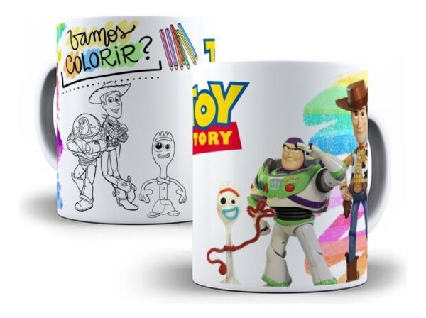 Artes Sublimação Caneca Colorir Infantil Criança Em Corel