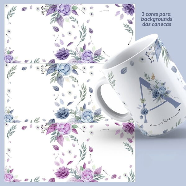 Artes Sublimação Caneca Dia Da Mulher Alfabeto Floral Png