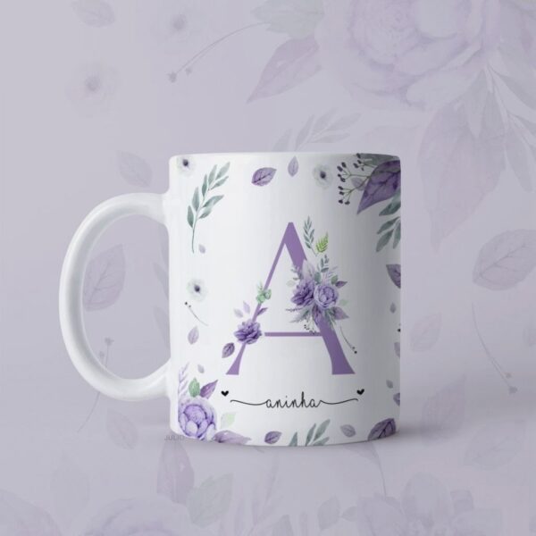 Artes Sublimação Caneca Dia Da Mulher Alfabeto Floral Png
