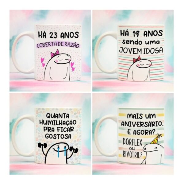 Artes Sublimação Caneca Flork Frases Memes Engraçadas