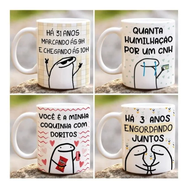 Artes Sublimação Caneca Flork Frases Memes Engraçadas