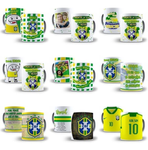Artes Vetorizadas Caneca Brasil 2022 Copa Do Mundo Qatar