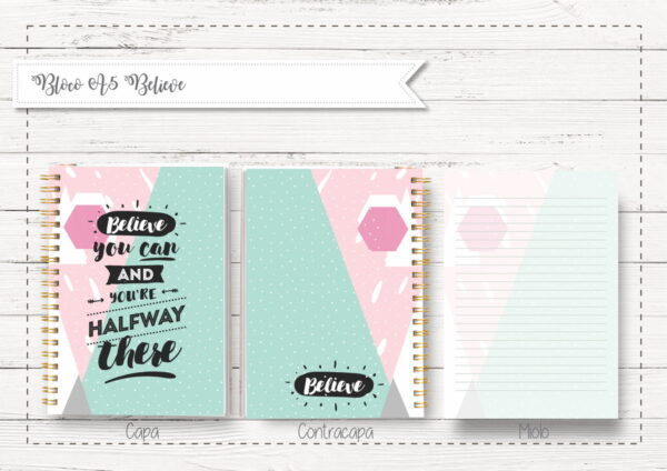 bloco a5 believe papel e scrapbook