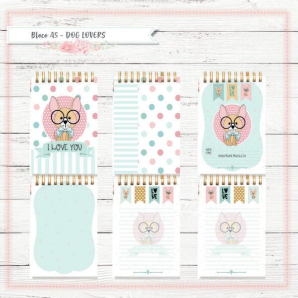 bloco a5 dog lovers planners