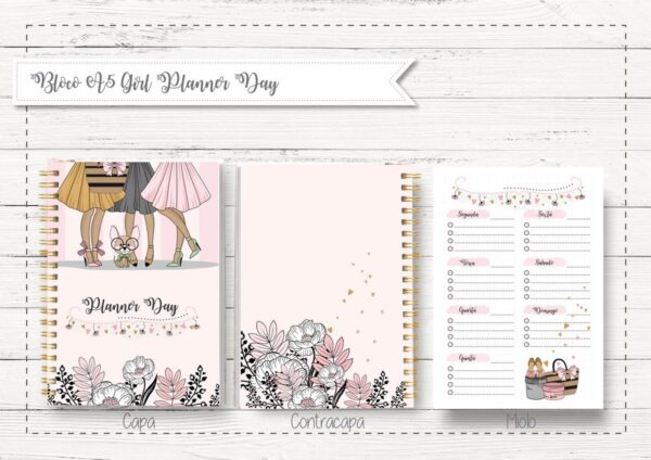 bloco a5 girl planner day informacoes