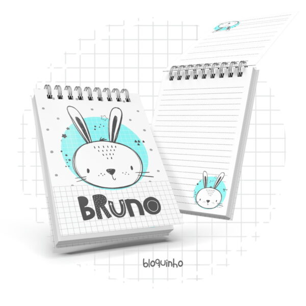 bloquinho a6 coelho escandinavo arquivo digital papelaria