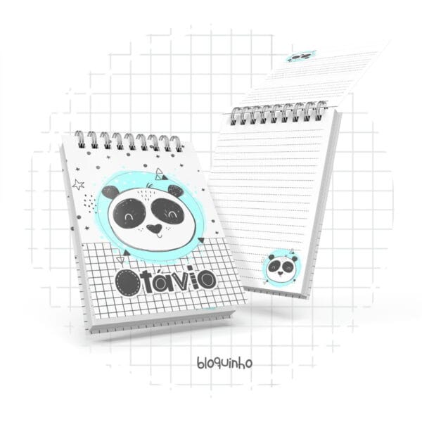 bloquinho a6 panda escandinavo arquivo digital arte digital