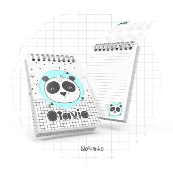bloquinho a6 panda escandinavo arquivo digital arte digital