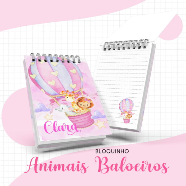 bloquinho animais baloeiro menina arquivo digital registro
