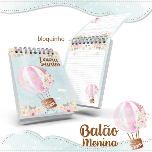 bloquinho anotacoes balao menina rosa arquivo digital bloquinho anotacoes balao menina rosa
