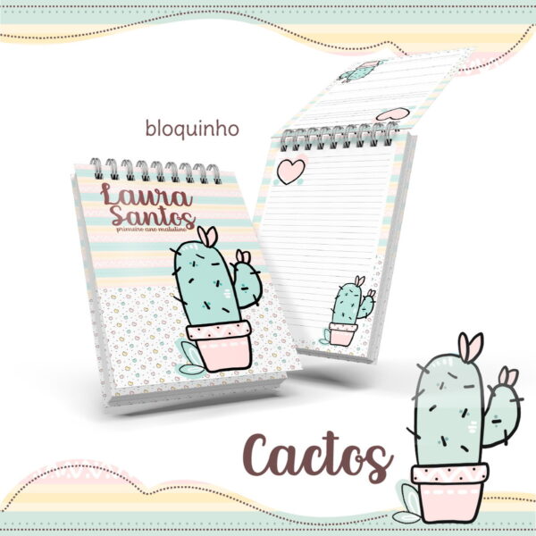 bloquinho anotacoes cactos arquivo digital encadernacao