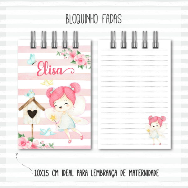 bloquinho anotacoes fadas arquivo digital papelaria personalizada